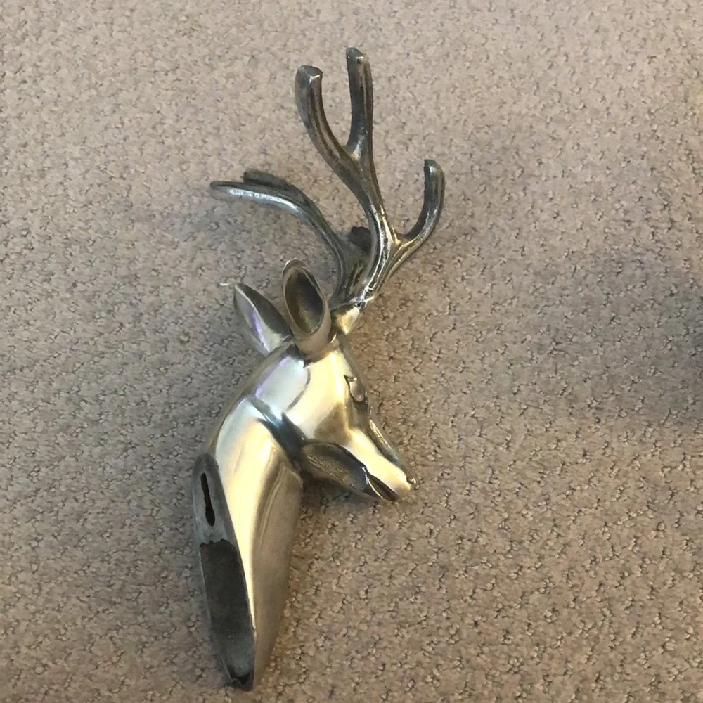 Stag deer buck metal Large mounted pair 2